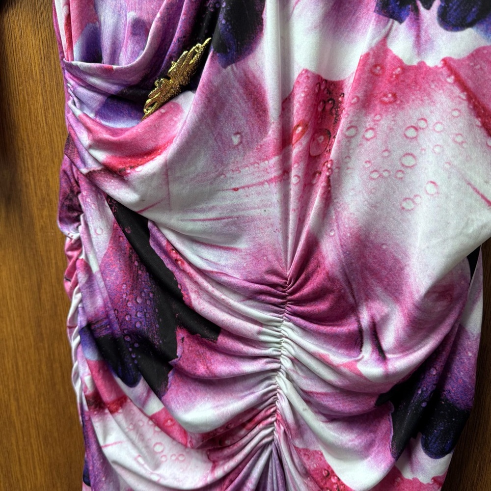 Roberto Cavalli Pink Purple Floral Maxi Dress - Picture 4 of 12